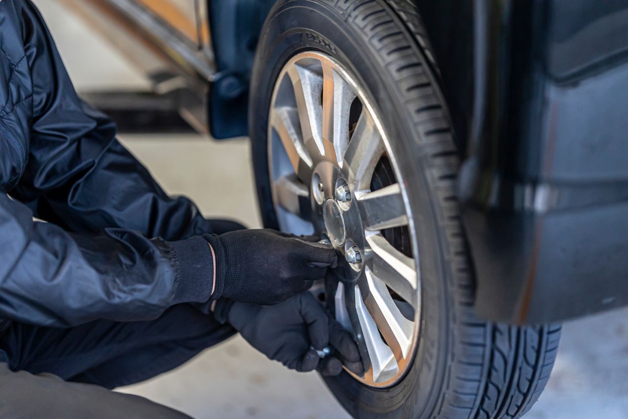 タイヤ交換の様子